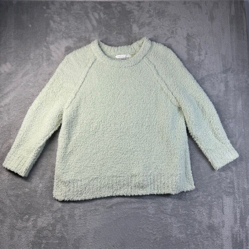 Altard State Sweater Women's Medium Green Pullover Sherpa Long Sleeve Soft Warm